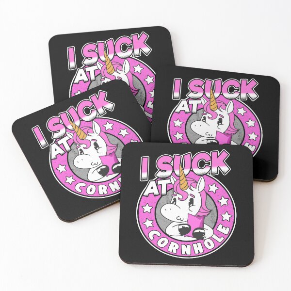 Item preview, I Suck At Cornhole Loser Funny Sarcastic Joke Pink Unicorn designed and sold by Stronzi.
