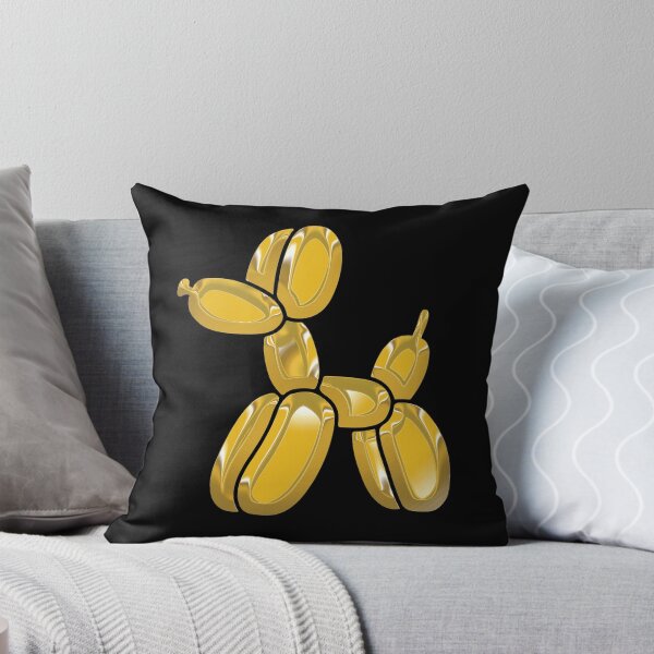 Item preview, Chrome Dog Balloon Yellow on Black designed and sold by lineartdesigns.
