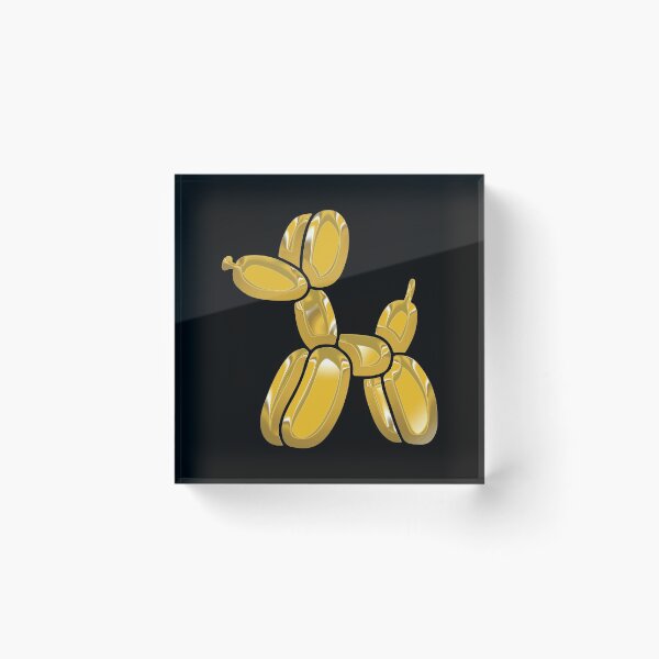 Item preview, Chrome Dog Balloon Yellow on Black designed and sold by lineartdesigns.