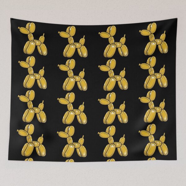 Item preview, Chrome Dog Balloon Yellow on Black designed and sold by lineartdesigns.