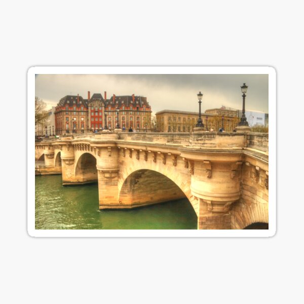 Pont Neuf & a beautiful Paris building Sticker