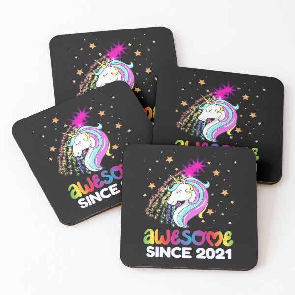 Item preview, 2nd Birthday Awesome Since 2021 Rainbows and Unicorn designed and sold by Click-Like.