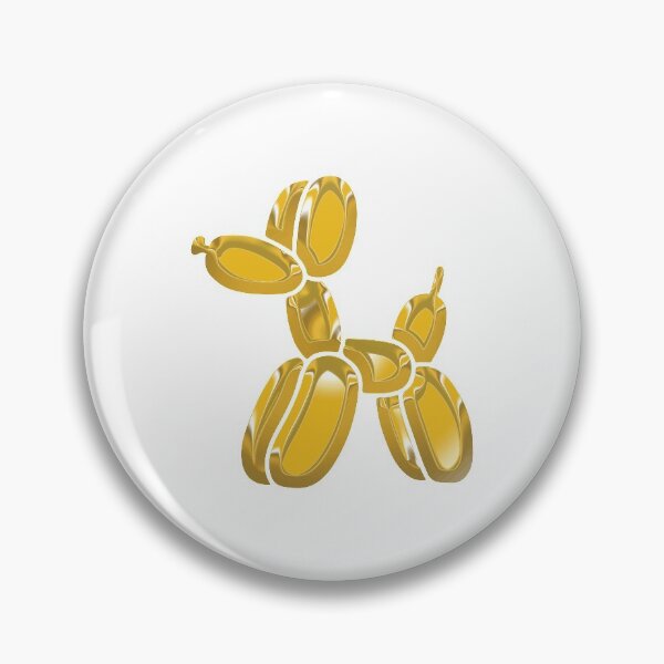 Item preview, Chrome Dog Balloon Yellow on White designed and sold by lineartdesigns.