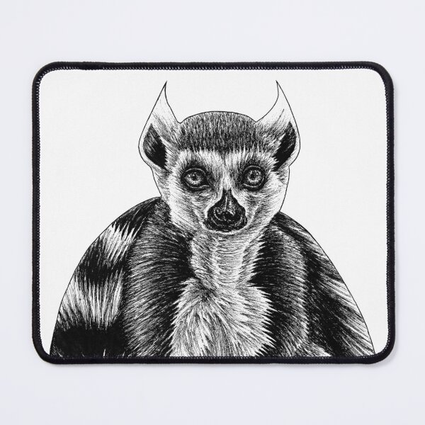 Item preview, Ring tailed lemur - ink illustration designed and sold by LorenDowding.