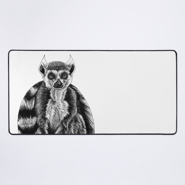 Item preview, Ring tailed lemur - ink illustration designed and sold by LorenDowding.