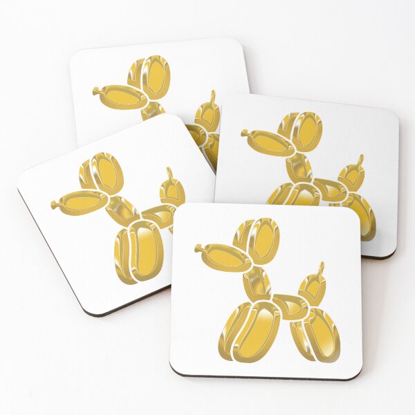 Item preview, Chrome Dog Balloon Yellow on White designed and sold by lineartdesigns.