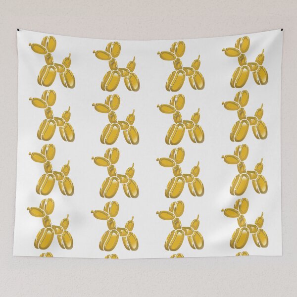 Item preview, Chrome Dog Balloon Yellow on White designed and sold by lineartdesigns.