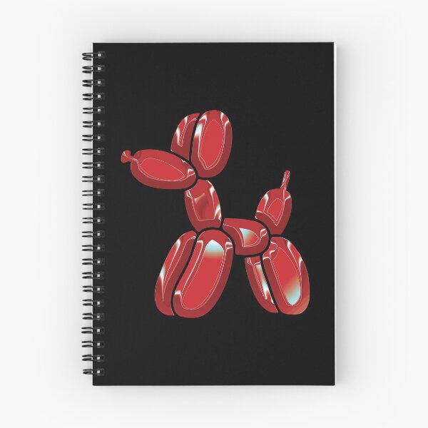 Item preview, Chrome Dog Balloon Red on Black designed and sold by lineartdesigns.