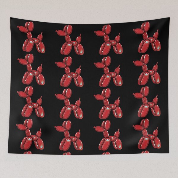 Item preview, Chrome Dog Balloon Red on Black designed and sold by lineartdesigns.