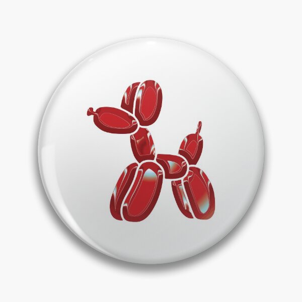 Item preview, Chrome Dog Balloon Red on White designed and sold by lineartdesigns.