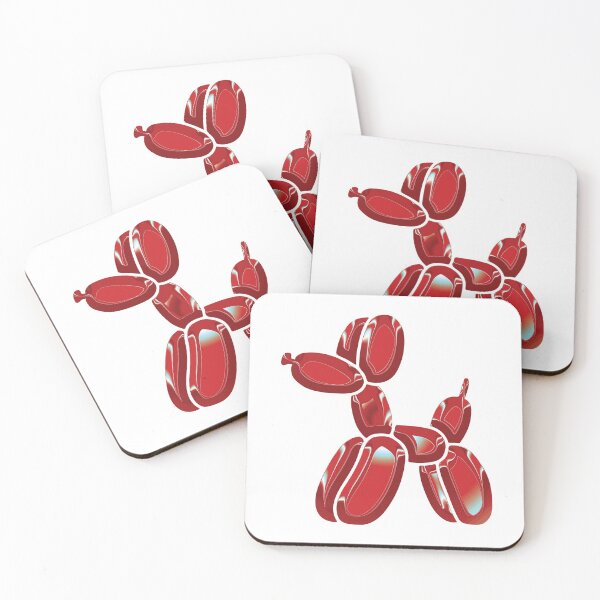 Item preview, Chrome Dog Balloon Red on White designed and sold by lineartdesigns.