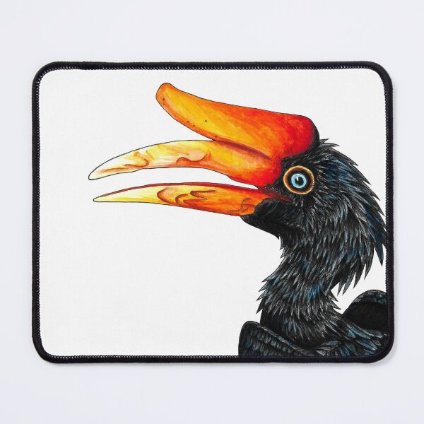 Item preview, Rhinoceros hornbill bird - ink and watercolour designed and sold by LorenDowding.