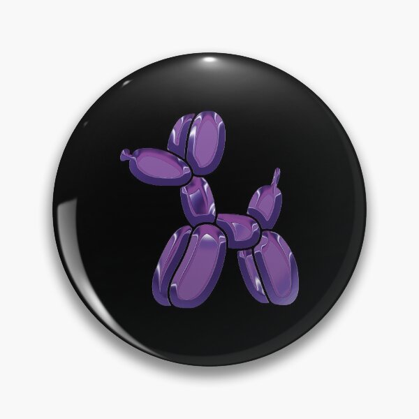 Item preview, Chrome Dog Balloon Purple on Black designed and sold by lineartdesigns.