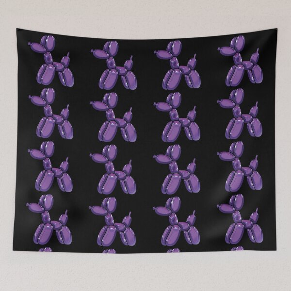 Item preview, Chrome Dog Balloon Purple on Black designed and sold by lineartdesigns.