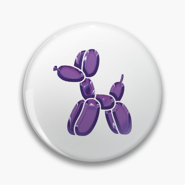 Item preview, Chrome Dog Balloon Purple on White designed and sold by lineartdesigns.