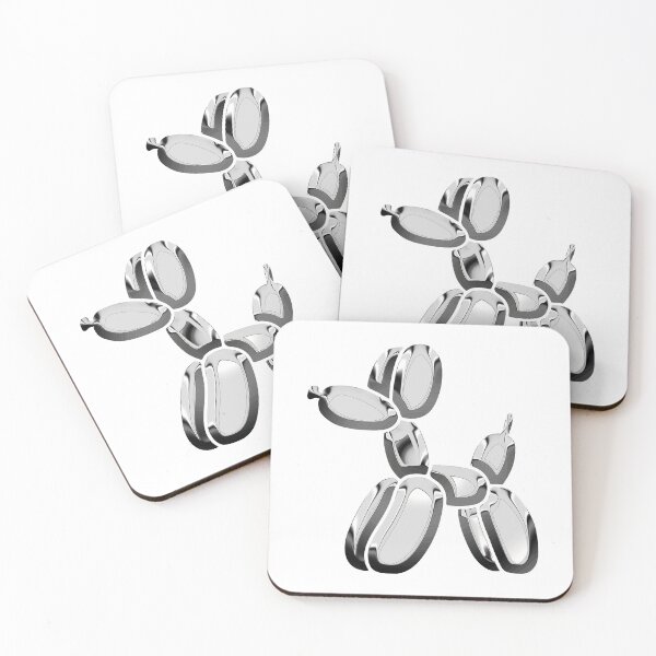 Item preview, Chrome Dog Balloon Silver on White designed and sold by lineartdesigns.