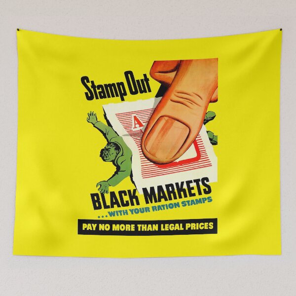 Item preview, RATION STAMPS - STAMP OUT BLACK MARKETS - ADVERT designed and sold by ThrowbackAds.