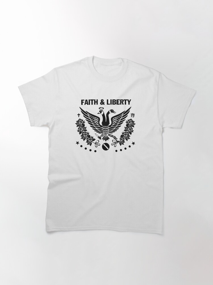 Thumbnail 3 of 7, Classic T-Shirt, Faith & Liberty Band Style Black designed and sold by faithandliberty.