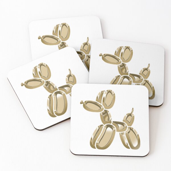 Item preview, Chrome Dog Balloon Gold on White designed and sold by lineartdesigns.