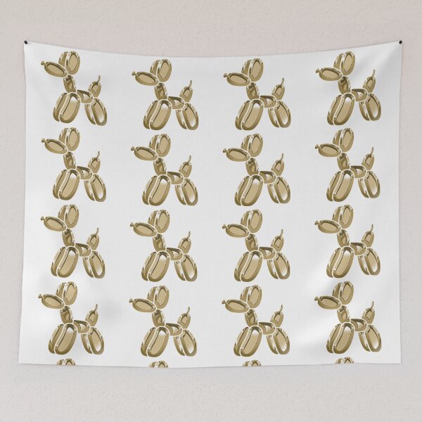 Item preview, Chrome Dog Balloon Gold on White designed and sold by lineartdesigns.