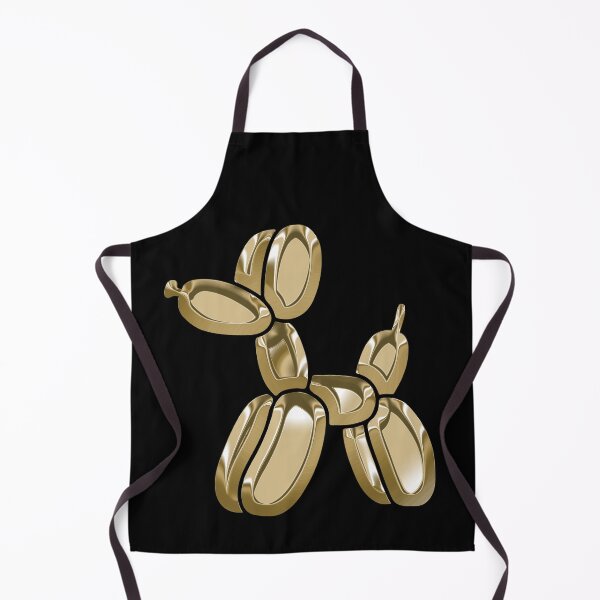 Item preview, Chrome Dog Balloon Gold on Black designed and sold by lineartdesigns.