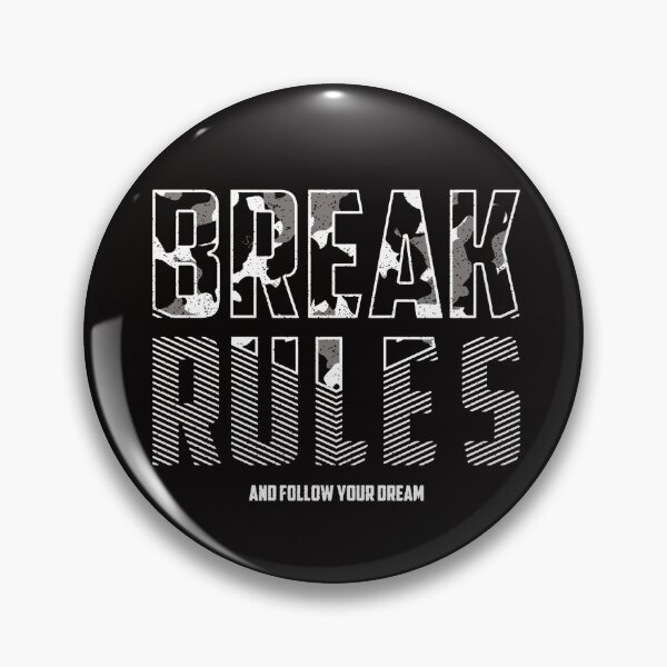 Item preview, Camouflage Typography - Motivational Slogan - Break Rules and Follow Your Dream designed and sold by WearWolfDesigns.