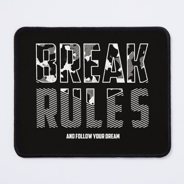 Item preview, Camouflage Typography - Motivational Slogan - Break Rules and Follow Your Dream designed and sold by WearWolfDesigns.