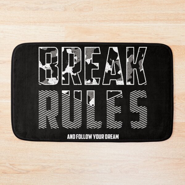 Item preview, Camouflage Typography - Motivational Slogan - Break Rules and Follow Your Dream designed and sold by WearWolfDesigns.