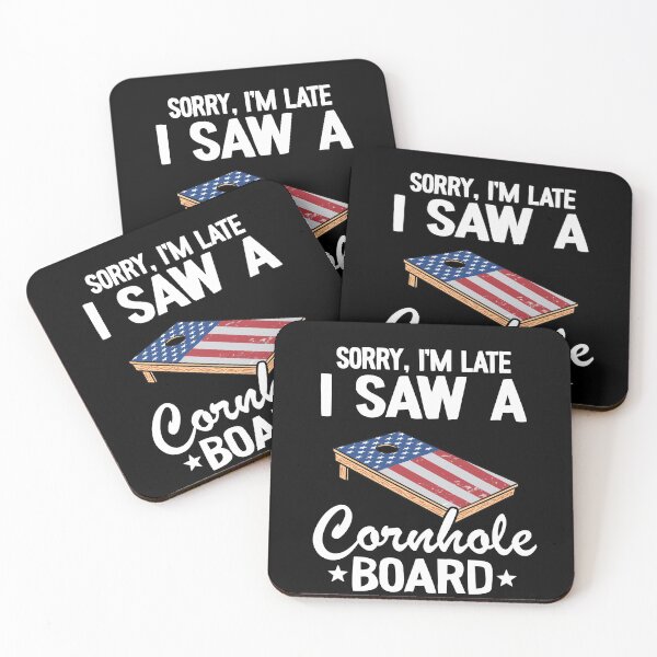 Item preview, Sorry, I'm Late I Saw A Cornhole Board US Flag Corn Hole designed and sold by Stronzi.