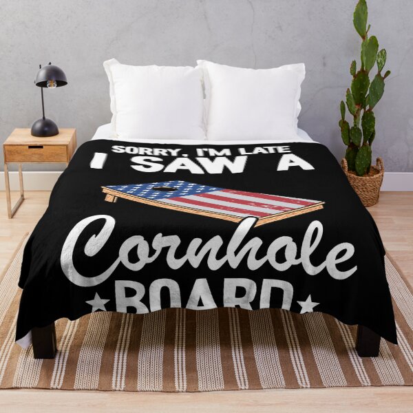 Item preview, Sorry, I'm Late I Saw A Cornhole Board US Flag Corn Hole designed and sold by Stronzi.