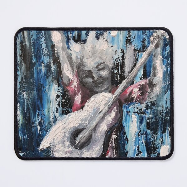 Item preview, Jump SOUND OF LIFE, a boy with a guitar portrait, made with love, original oil painting by Luna Smith designed and sold by Luna-Smith.