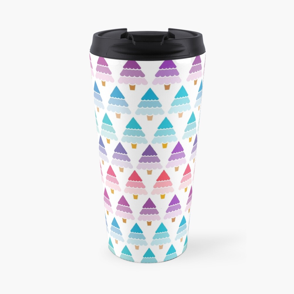 Ombre Festive Trees-Seamless Travel Coffee Mug