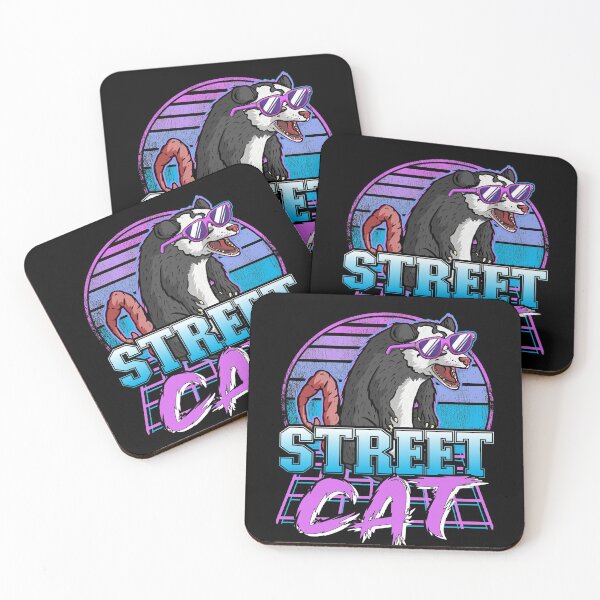 Item preview, Street Cat Synthwave Vintage Retrowave Opossum designed and sold by Stronzi.