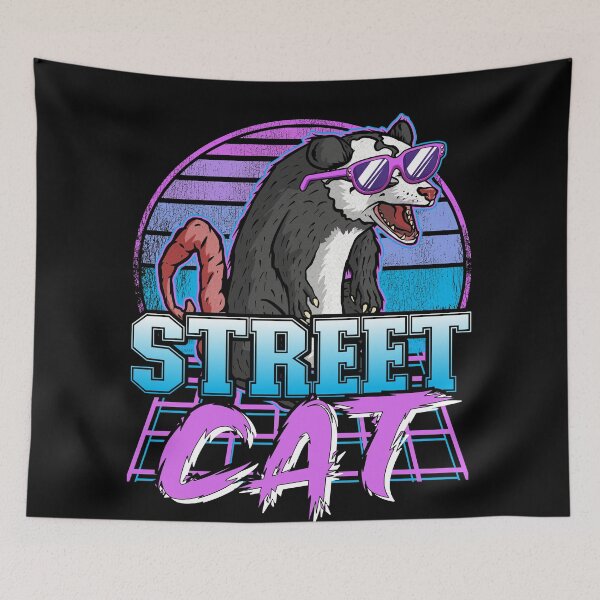 Item preview, Street Cat Synthwave Vintage Retrowave Opossum designed and sold by Stronzi.