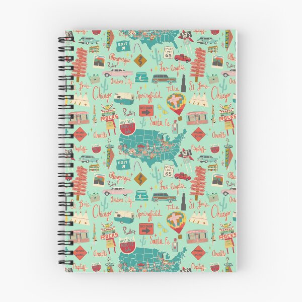 Item preview, Route 66 Vintage Road Trip Aqua designed and sold by jenbucheli.