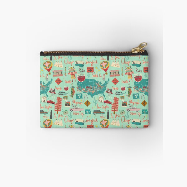 Item preview, Route 66 Vintage Road Trip Aqua designed and sold by jenbucheli.