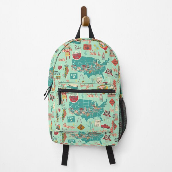 Item preview, Route 66 Vintage Road Trip Aqua designed and sold by jenbucheli.