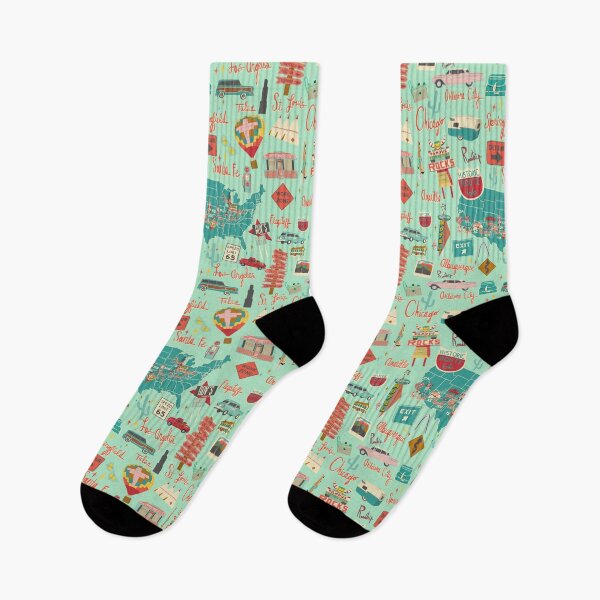 Item preview, Route 66 Vintage Road Trip Aqua designed and sold by jenbucheli.
