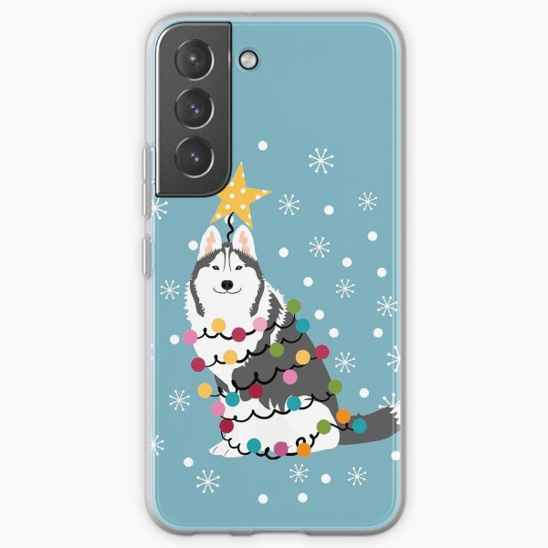 Siberian Husky Christmas Tree Samsung Galaxy Soft Case