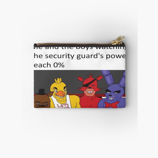 Item preview, Me and the boys watching the security guard's power reach 0% Fnaf Meme designed and sold by ExplodingTrends.