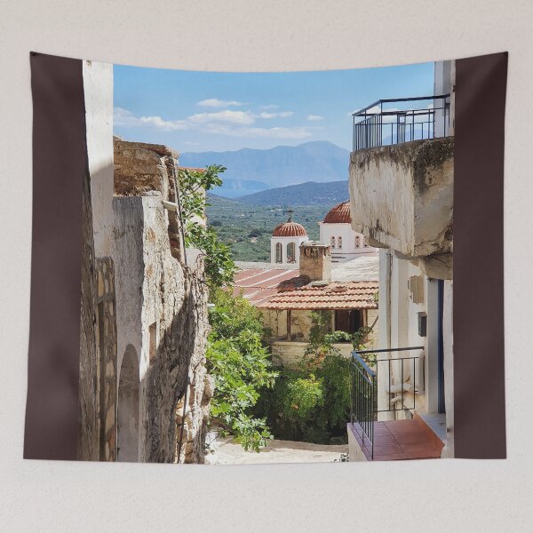 Item preview, Greek mountain village view designed and sold by orangerinka.