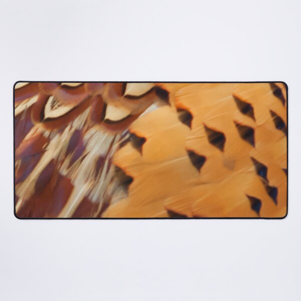 Item preview, Magnificent male pheasant feathers, plumage, rusty orange, browns, cream, close up. (From photograph of a live pheasant). designed and sold by JellyBeenzz.