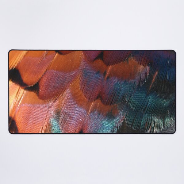 Item preview, Magnificent male pheasant feathers, plumage, rusty orange, dark green, close up. (From photograph of a live pheasant). designed and sold by JellyBeenzz.