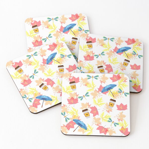 Item preview, Autumn Leaves, Umbrellas, Coffee Cups, Fireflies - Gilmore Pattern designed and sold by Fenay Designs.