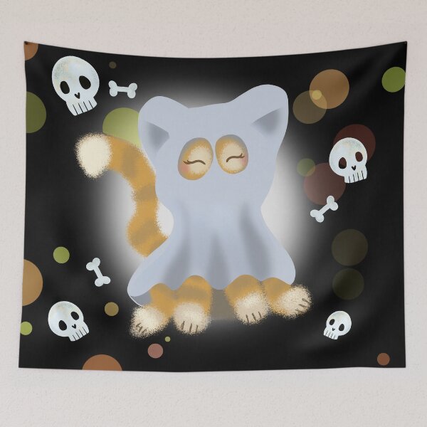 Item preview, Spooky Ghost Cat! designed and sold by StickoBun.