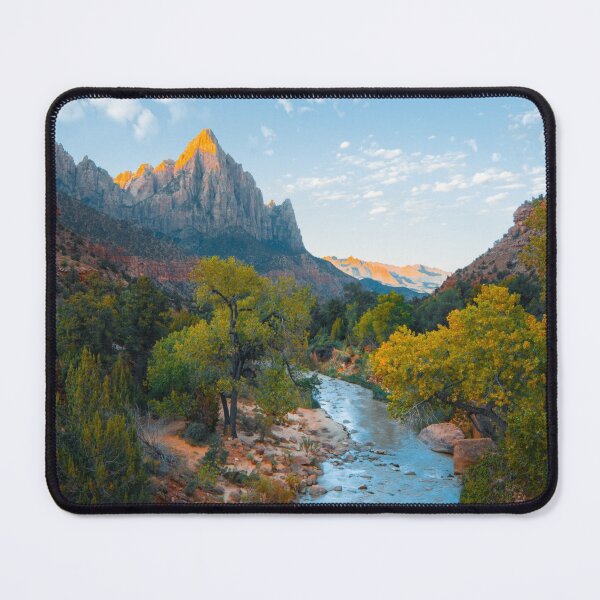 River, Trees And Canyon Mouse Pad