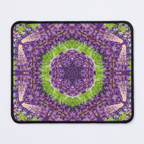 Item preview, Lupin Flower Kaleidoscope Starburst Mandala in Purples, Pink and Green designed and sold by BoundedChaos.