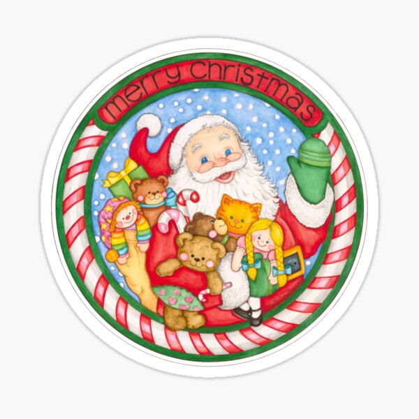 Merry Christmas Santa and Toys Sticker