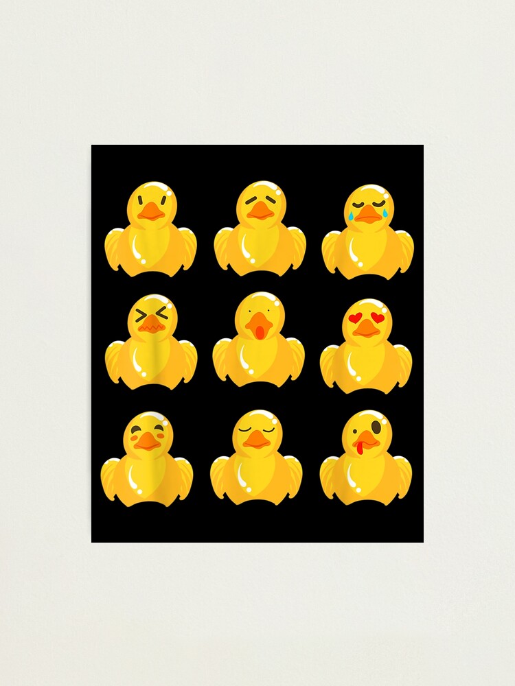"Rubber Duck Emojis Cool Ducky Toy Emoticon Fan Gift" Photographic Print for Sale by cysandy