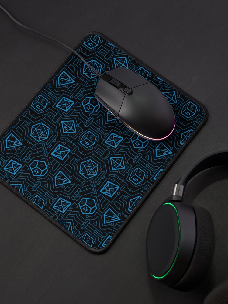 Thumbnail 4 of 5, Mouse Pad, Tech D20 Pattern [Blue] designed and sold by MaratusFunk.